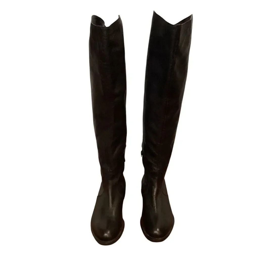Eden Shoes black leather Over The Knee back buckle EU 37 Italy